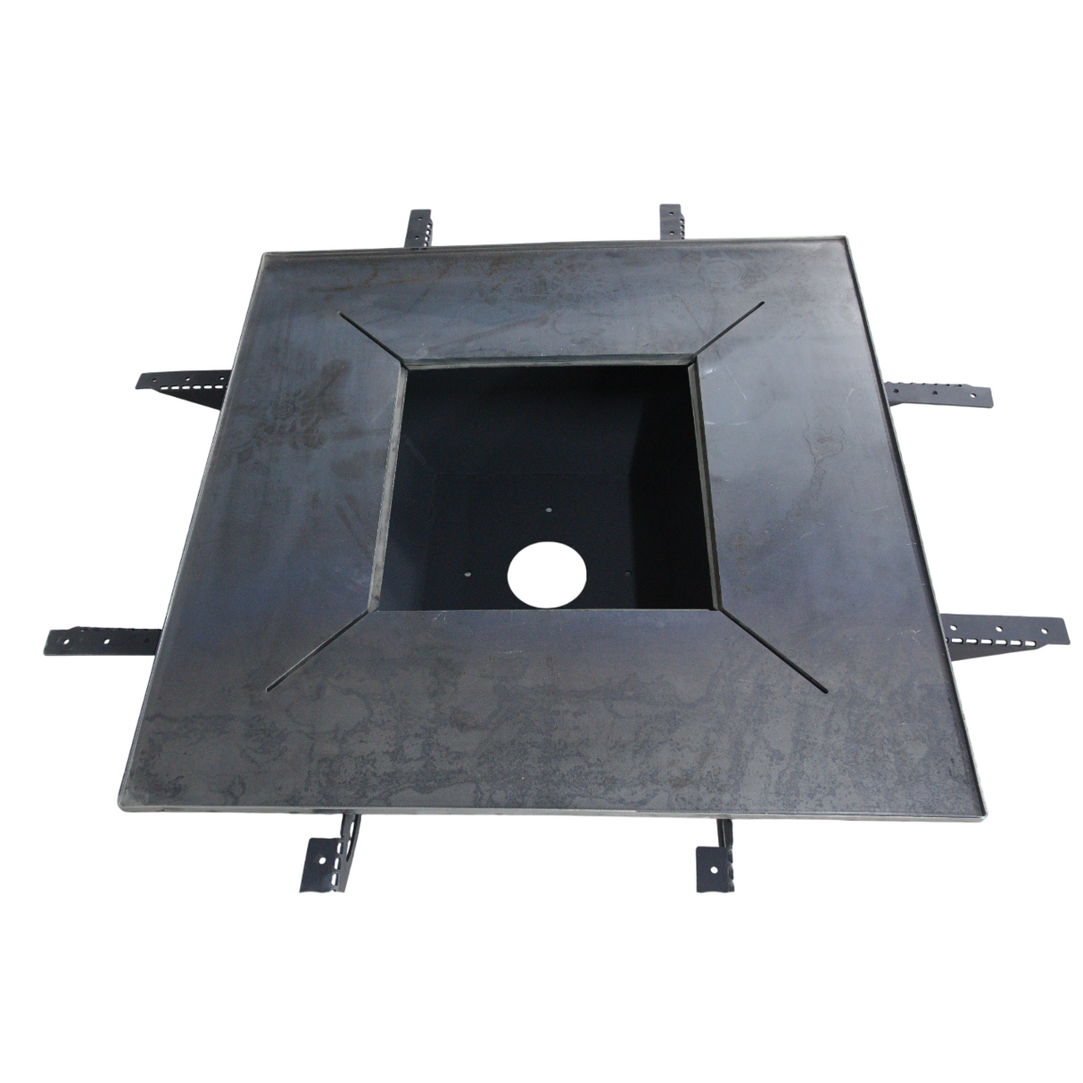 Firepit, plita gratar cu focar, plita incorporabila cu suport ceaun/disc, 75x75 cm+ grill