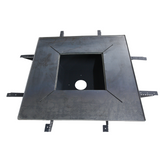 Firepit, plita gratar cu focar, plita incorporabila cu suport ceaun/disc, 75x75 cm+ grill