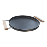 Disc gratar OTEL curbat / adanc 46 cm, cu platbanda si cu manere - BUZ.RO