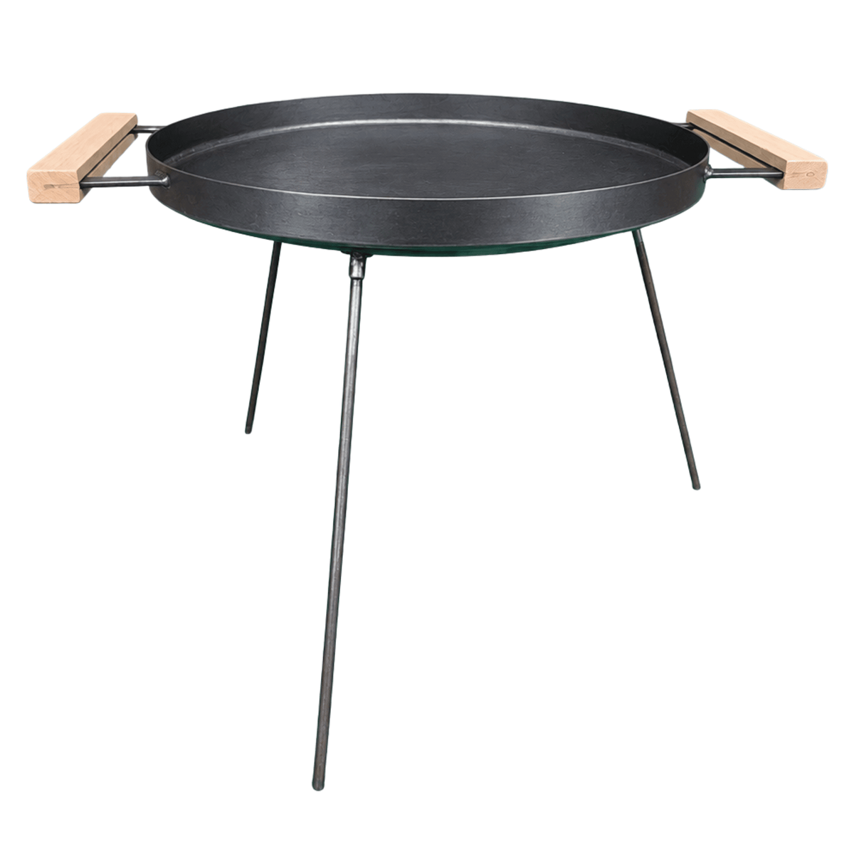 Disc gratar pentru gatit la foc, Ø 46 cm, cu manere din lemn si picioare metalice - BUZ.RO