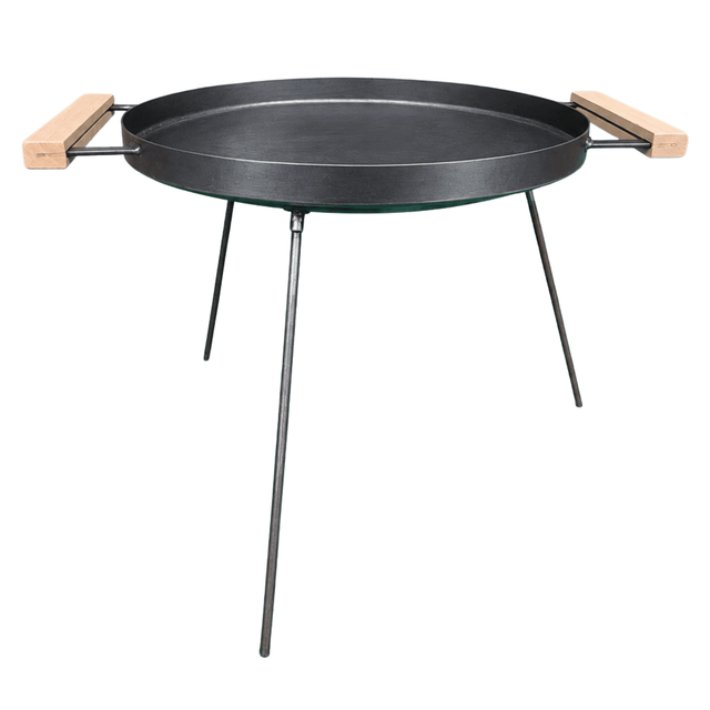 Disc gratar pentru gatit la foc, Ø 46 cm, cu manere din lemn si picioare metalice - BUZ.RO