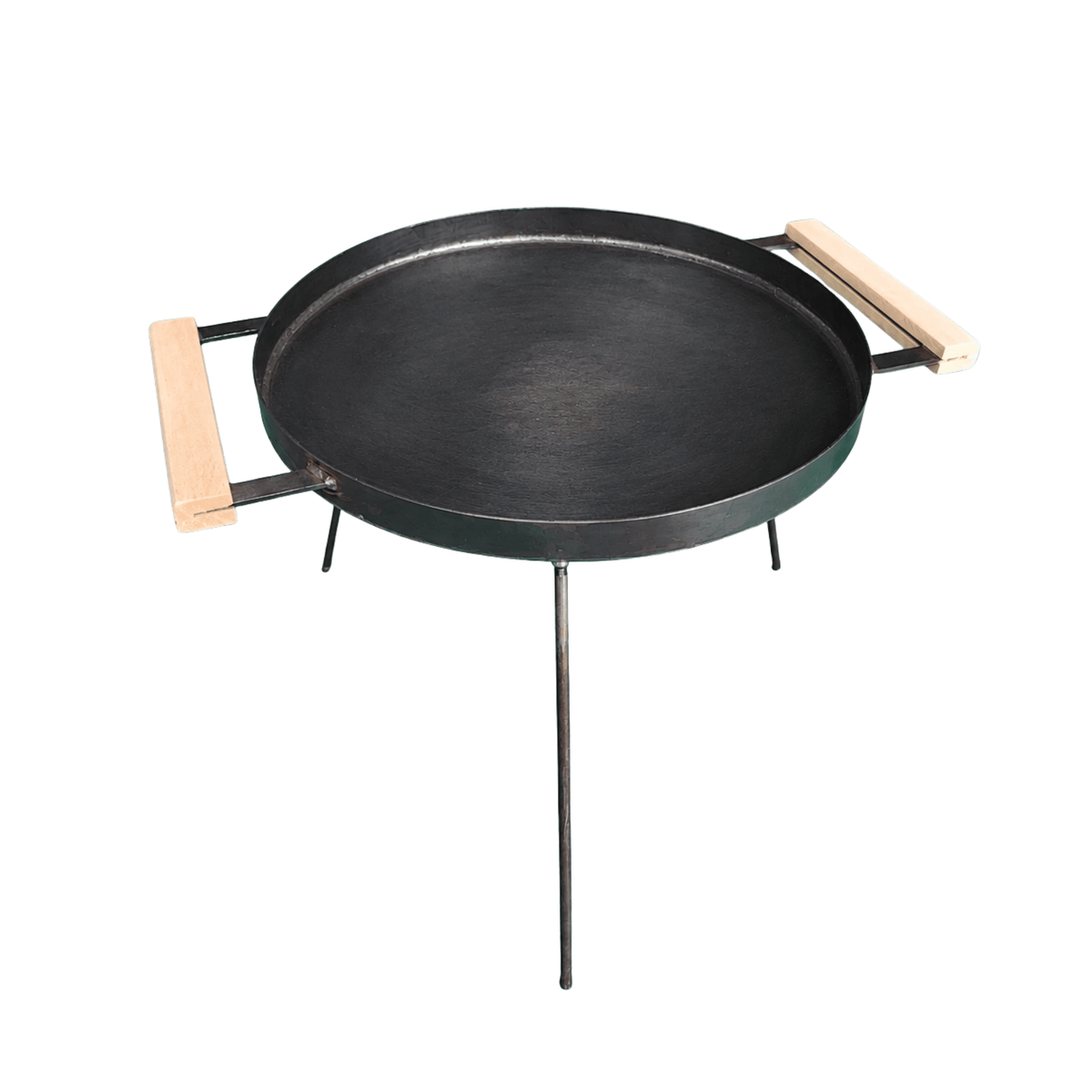 Disc gratar pentru gatit la foc, Ø 46 cm, cu manere din lemn si picioare metalice - BUZ.RO