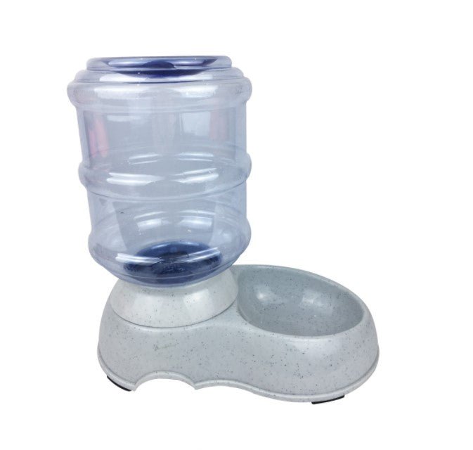 Dispenser dozator mancare si apa automat, adapatoare, catei si pisici, dispenser hrana si recipient apa, set 2 buc - BUZ.RO