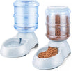 Dispenser dozator mancare si apa automat, adapatoare, catei si pisici, dispenser hrana si recipient apa, set 2 buc - BUZ.RO