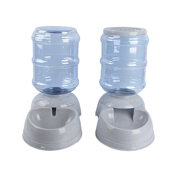 Dispenser dozator mancare si apa automat, adapatoare, catei si pisici, dispenser hrana si recipient apa, set 2 buc - BUZ.RO