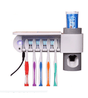 Dozator pasta de dinti, suport periute de dinti, sterilizator cu lumina UV pentru dezinfectarea periutelor de dinti, alb - BUZ.RO