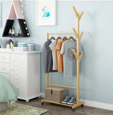 Dulap haine, dulap incaltaminte, cuier 3 in 1, cu roti, din lemn