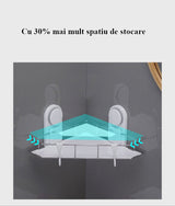 Etajera baie, coltar baie, alb, metal, rezistenta la apa - BUZ.RO