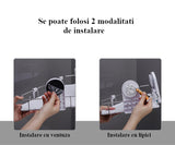 Etajera baie, coltar baie, alb, metal, rezistenta la apa