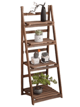 Etajera tip scara, lemn, 4 rafturi, maro, 110x41x42 cm - BUZ.RO