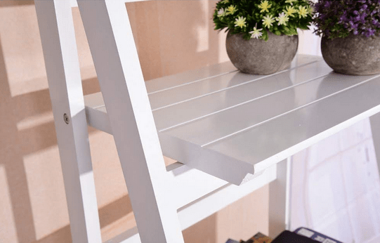 Etajera tip scara, lemn, alba, 3 rafturi, 110x41x42 cm - BUZ.RO