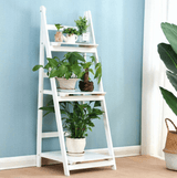 Etajera tip scara, lemn, alba, 3 rafturi, 110x41x42 cm - BUZ.RO