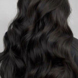 Extensii par ondulat, sintetic, cu clips, saten aramiu, 60 cm