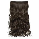 Extensii par ondulat, sintetic, cu clips, saten aramiu, 60 cm