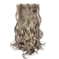 Extensii par, tip sintetic, cu clips, lungime 60 cm, par blond cenusiu