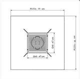Plita gratar cu focar,grill si suport ceaun sau disc, Firepit, incorporabil, 95x95 cm