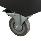 Fire Pit, Gratar cu plita 95 x 95 cm din otel 8 mm pe lemne, pentru gradina sau terasa+ grill detasabil + blat lemn - BUZ.RO