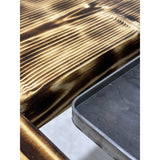 Fire Pit, Gratar cu plita 95 x 95 cm din otel 8 mm pe lemne, pentru gradina sau terasa+ grill detasabil + blat lemn - BUZ.RO