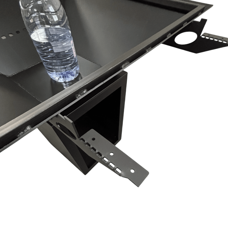 Fire Pit, Gratar cu plita 95 x 95 cm din otel 8 mm pe lemne, pentru gradina sau terasa+ grill detasabil + blat lemn - BUZ.RO