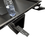 Fire Pit, Gratar cu plita 95 x 95 cm din otel 8 mm pe lemne, pentru gradina sau terasa+ grill detasabil + blat lemn - BUZ.RO