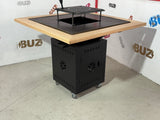 Fire Pit, Gratar cu plita 95x 95 cm din otel 10 mm pe lemne, pentru gradina sau terasa+ grill detasabil - BUZ.RO