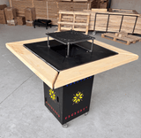 Fire Pit, Gratar cu plita 95x 95 cm din otel 10 mm pe lemne, pentru gradina sau terasa+ grill detasabil - BUZ.RO