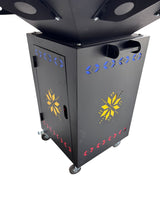 Fire Pit, Gratar cu plita 95x 95 cm din otel 10 mm pe lemne, pentru gradina sau terasa+ grill detasabil, FARA BLAT DE LEMN - BUZ.RO