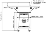 Fire Pit, Gratar cu plita 95x 95 cm din otel 10 mm pe lemne, pentru gradina sau terasa+ grill detasabil