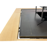 Fire Pit, Gratar cu plita 95x 95 cm din otel 10 mm pe lemne, pentru gradina sau terasa  + blat de lemn