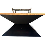FirePit 5in1 107x107cm Gratar gradina plita 75x 75 cm din otel 8/10 mm|terasa |suport ceaun| cenusar| reglare tiraj| loc depozitare| blat lemn - BUZ.RO