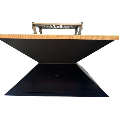 FirePit 5in1 107x107cm Gratar gradina plita 75x 75 cm din otel 8/10 mm|terasa |suport ceaun| cenusar| reglare tiraj| loc depozitare| blat lemn - BUZ.RO