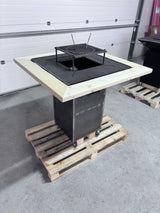 FirePit, Gratar cu plita 75x 75 cm din otel, 10 mm, pentru gradina sau terasa, FARA blat de lemn - BUZ.RO