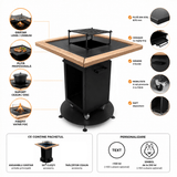 FirePit, Gratar plita 75x 75 cm din otel 8/10 mm |gradina |terasa |suport ceaun| cenusar| reglare tiraj| loc depozitare - BUZ.RO