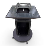 FirePit, Gratar plita 75x 75 cm din otel 8/10 mm |gradina |terasa |suport ceaun| cenusar| reglare tiraj| loc depozitare|model simplu fara blat - BUZ.RO