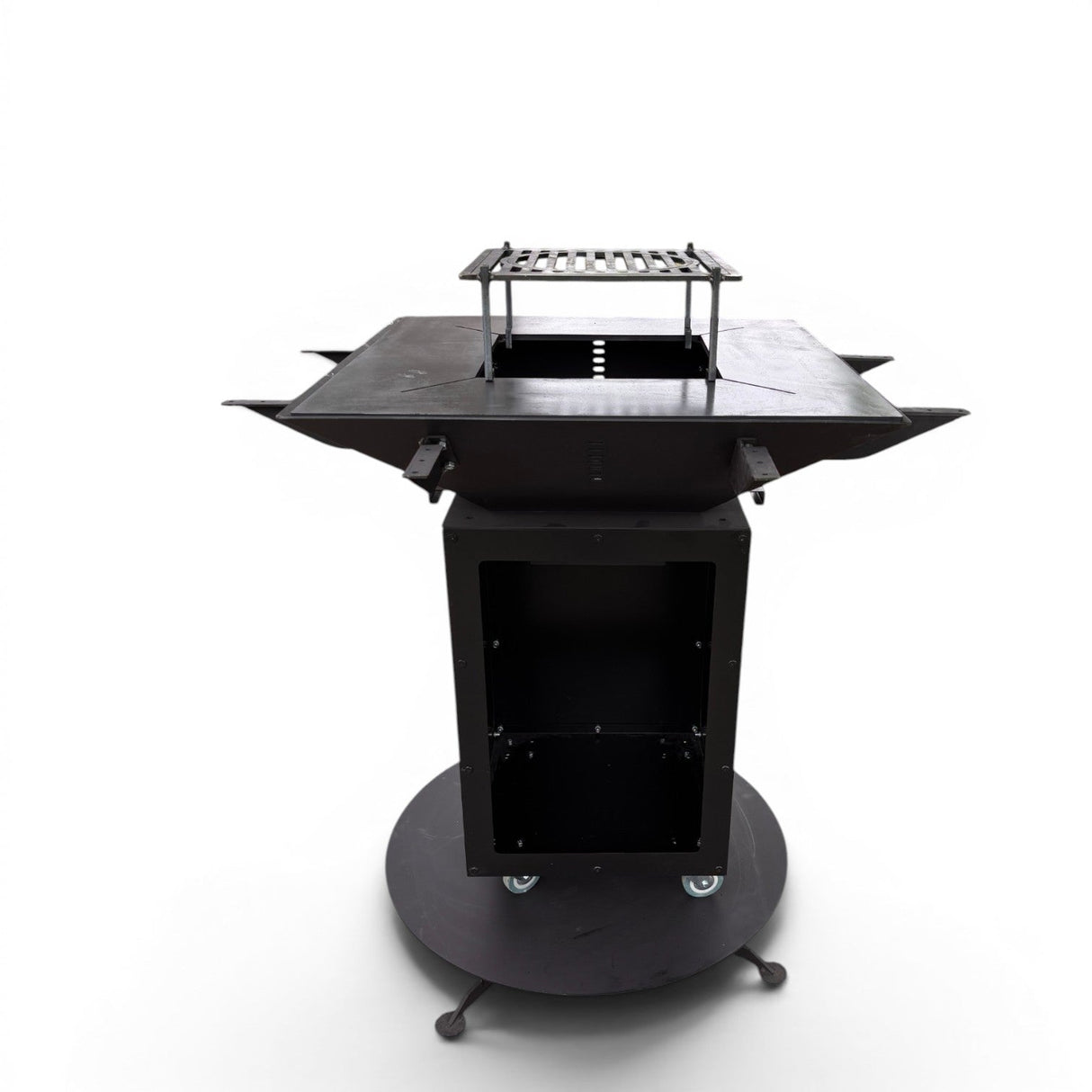FirePit, Gratar plita 75x 75 cm din otel 8/10 mm |gradina |terasa |suport ceaun| cenusar| reglare tiraj| loc depozitare|model simplu fara blat - BUZ.RO