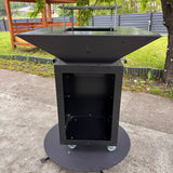 FirePit, Gratar plita 75x 75 cm din otel 8/10 mm |gradina |terasa |suport ceaun| cenusar| reglare tiraj| loc depozitare|model simplu fara blat - BUZ.RO