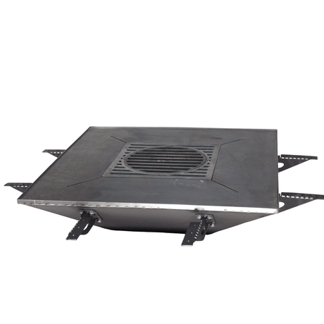 Firepit, plita gratar cu focar, plita incorporabila cu suport ceaun/disc, 75x75 cm+ grill - BUZ.RO