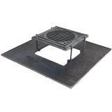 Firepit, plita gratar cu focar, plita incorporabila cu suport ceaun/disc, 75x75 cm+ grill - BUZ.RO