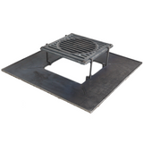 Firepit, plita gratar cu focar, plita incorporabila cu suport ceaun/disc, 75x75 cm+ grill