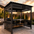 Foisor cu gratar gradina| Ansamblu de gatit modular|bucatarie de vara| plita| sobita| blat inox| chiuveta - BUZ.RO