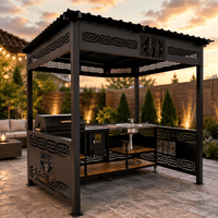 Foisor cu gratar gradina| Ansamblu de gatit modular|bucatarie de vara|  plita| sobita| blat inox| chiuveta