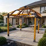 Foisor lemn Bucovina 3x3m - Premium| grinzi 12x12 | imbinari metalice - BUZ.RO