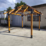 Foisor lemn Bucovina 3x3m - Premium| grinzi 12x12 | imbinari metalice - BUZ.RO