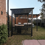 Foisor Metalic Gradina 2x1.8m | Structura Metalica BBQ | Acoperis Gratar tip Pergola - BUZ.RO