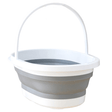 Galeata pliabila, portabila, din silicon si plastic 44x18.5x31.5 cm, alb/gri, 12 litri - BUZ.RO