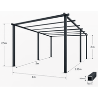 Garaj,Pergola,Pavilion de gradina,Acoperis Masina, Metal,Modular, 3 x 5 m