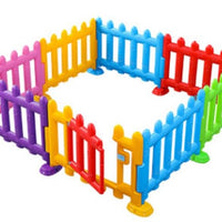 Gardulet copii, multicolor, 8 buc, tarc copii, tarc de joaca, loc de joaca, portita inclusa, dimensiuni 105x75