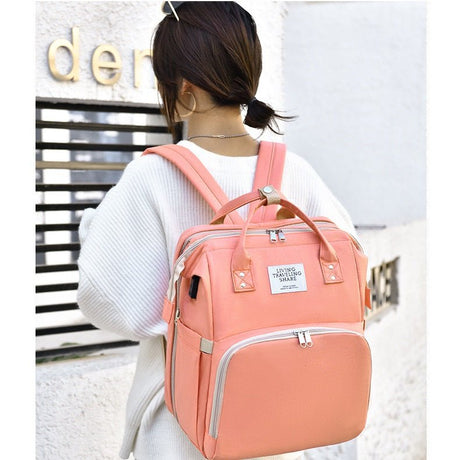 Geanta multifunctionala pentru bebelusi, copii si mamici, geanta dama de umar si carucior, impermeabil ,roz - BUZ.RO