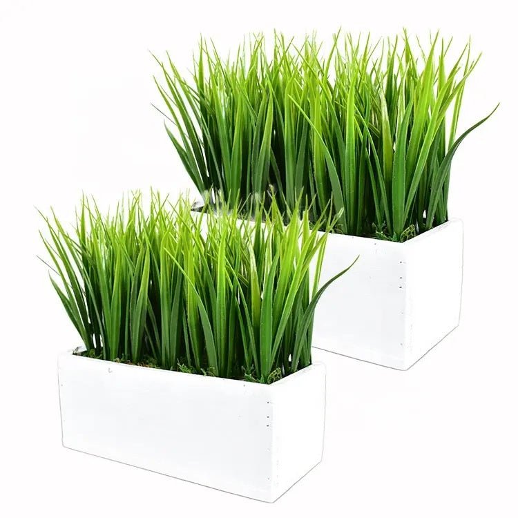 Ghiveci cu iarba artificiala, planta decorativa, 21x20x8 cm - BUZ.RO
