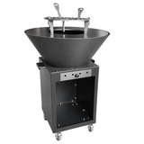 Gratar cu Plita Rotunda 62 cm, Fire Pit, Grill si Suport Ceaun, pe Roti - BUZ.RO